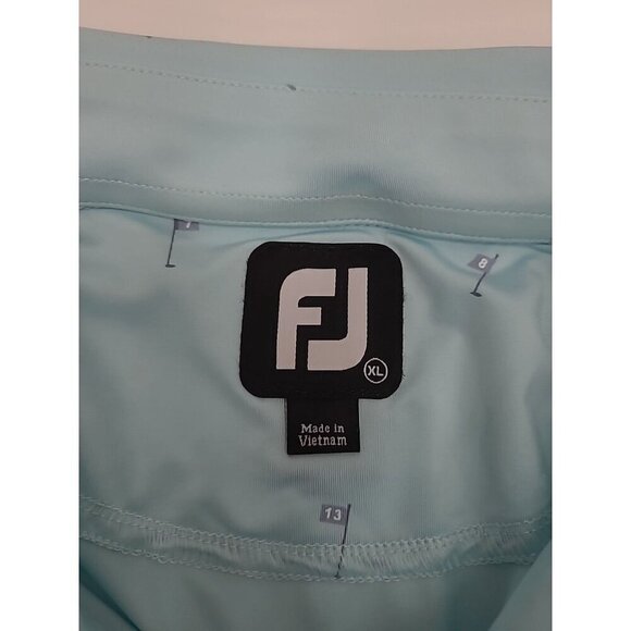 FootJoy FJ Polo Shirt Men's Size XL Mint Green Golf Flag All Over Print - Picture 5 of 9